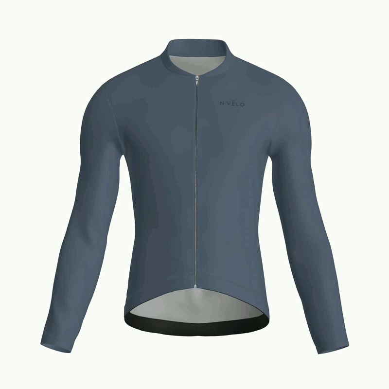 Pure Slate Jersey – Cycling Long Sleeve Race Fit