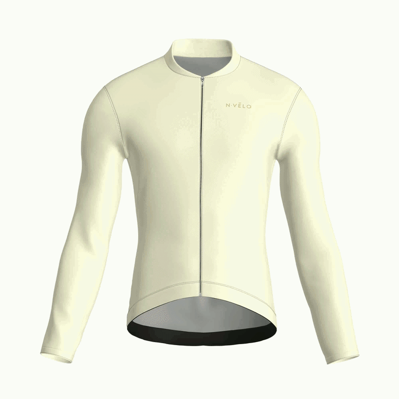 Pure Cream Jersey – Cycling Long Sleeve Race Fit
