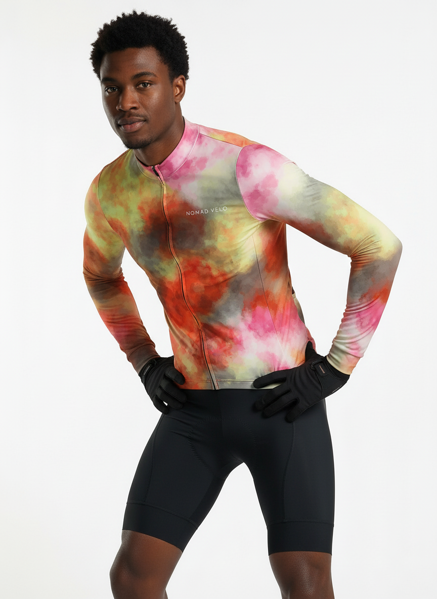 Cycling Chromatic Long Sleeve Jersey – Aero Fit Thermal Multicolor Design Winter | Nomad Vélo