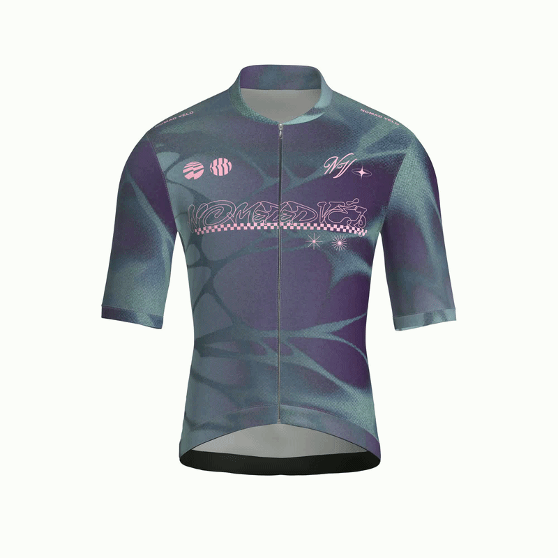 Spider Blue Short Sleeve Jersey | Nomad Vélo