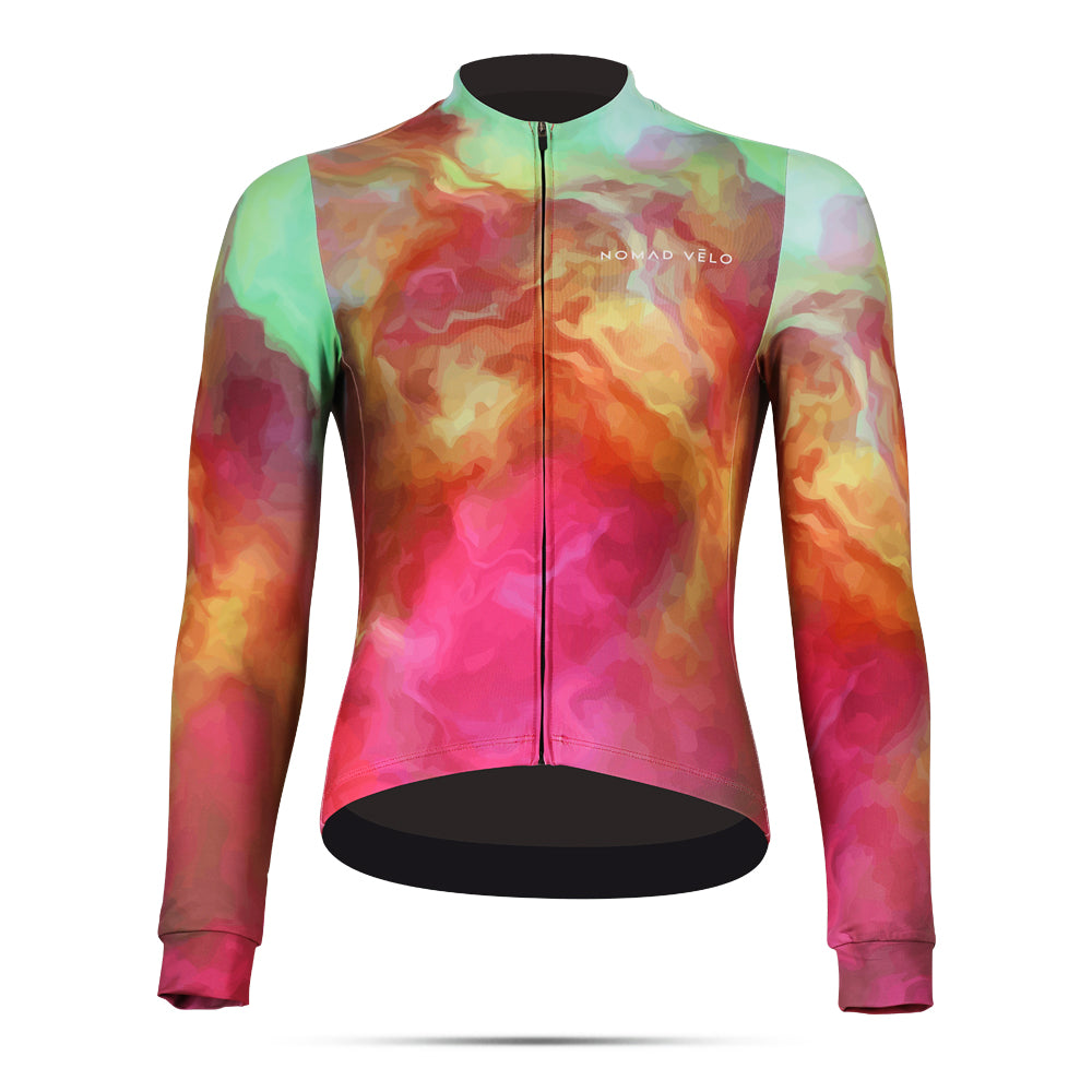 Cycling Prisma Long Sleeve Jersey – Aero Fit Prismatic Color Spectrum Design | Nomad Vélo