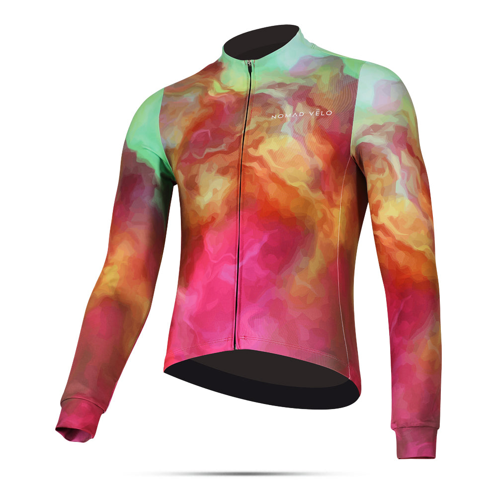 Cycling Prisma Long Sleeve Jersey – Aero Fit Prismatic Color Spectrum Design | Nomad Vélo