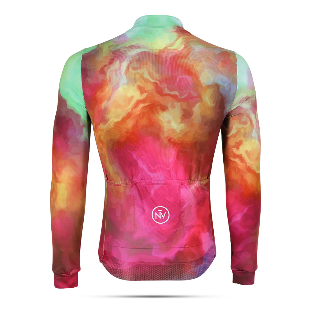 Cycling Prisma Long Sleeve Jersey – Aero Fit Prismatic Color Spectrum Design | Nomad Vélo