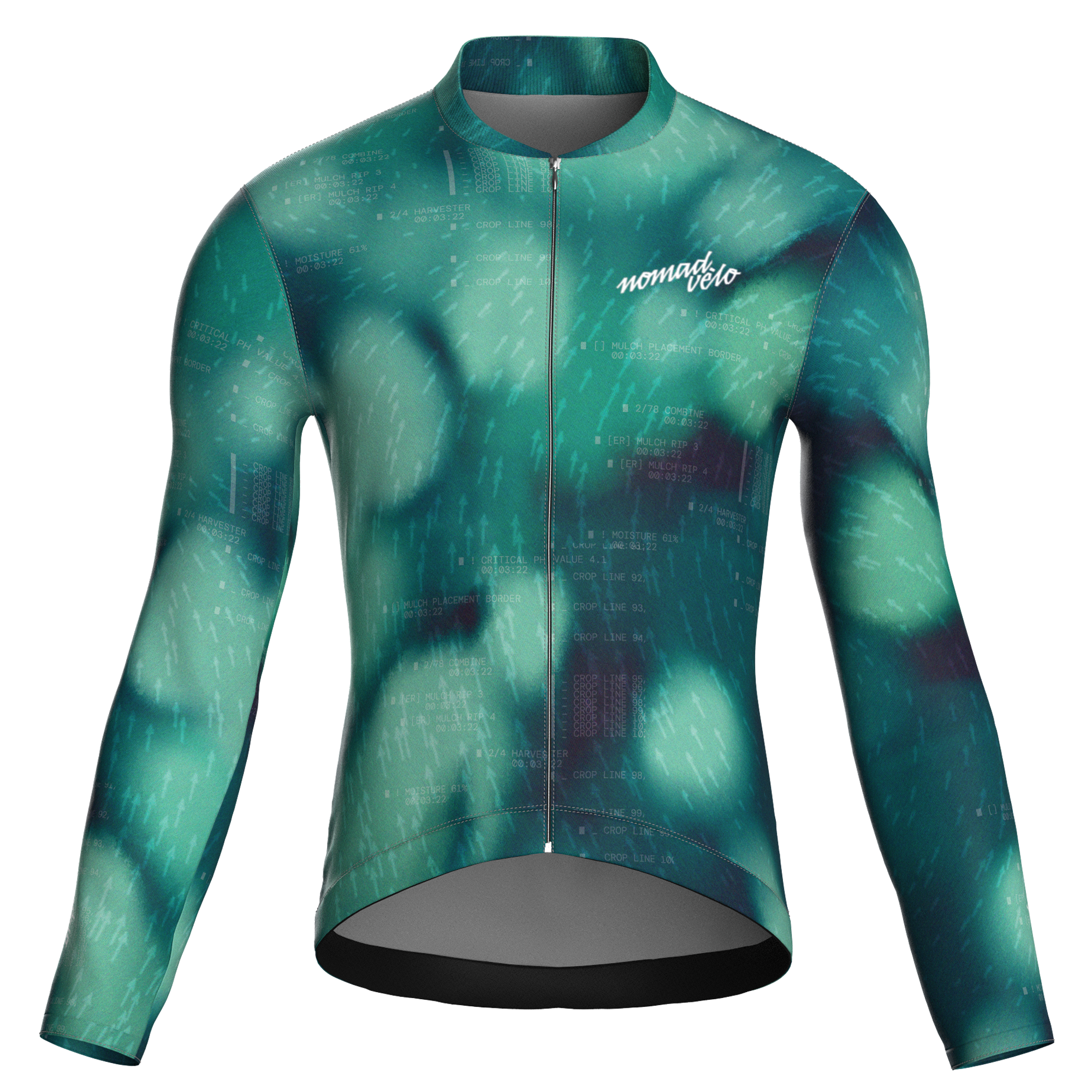 Blur Green Jersey – Cycling Long Sleeve Race Fit