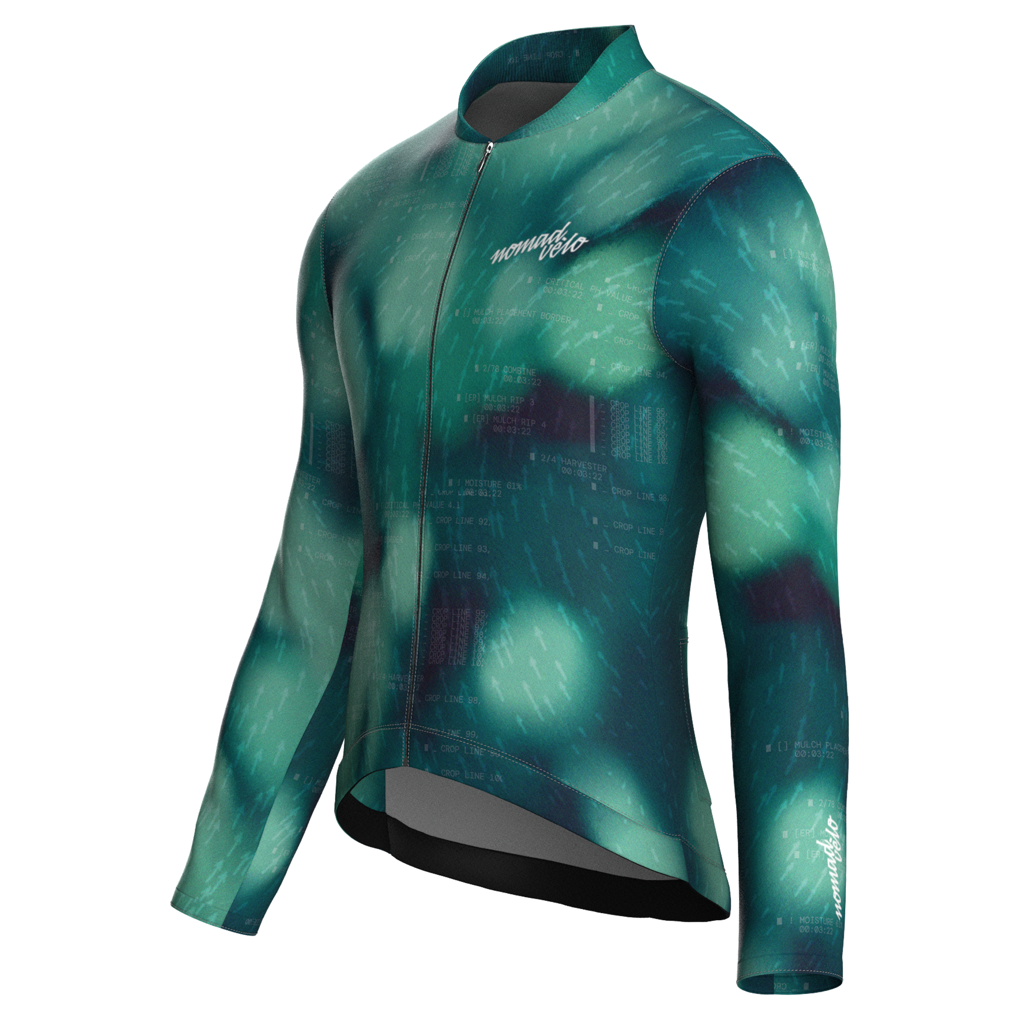 Blur Green Jersey – Cycling Long Sleeve Race Fit