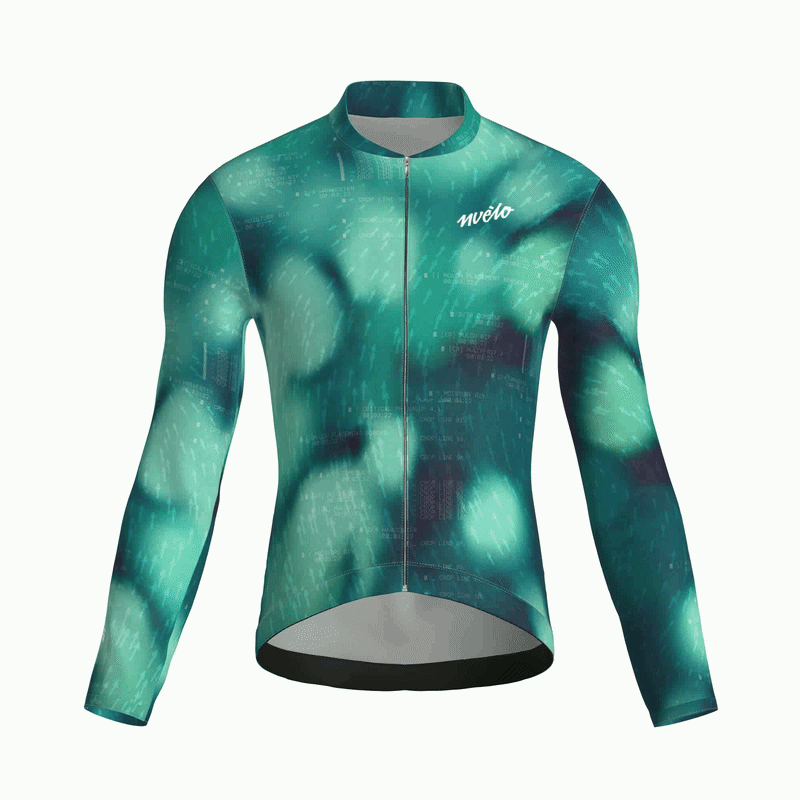 Blur Green Jersey – Cycling Long Sleeve Race Fit