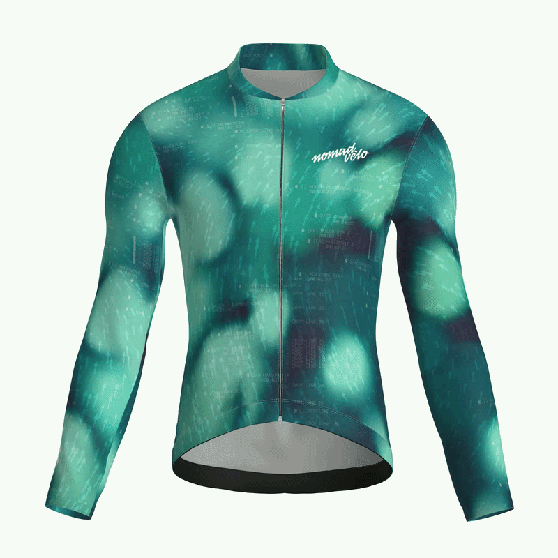 Blur Green Jersey – Cycling Long Sleeve Race Fit
