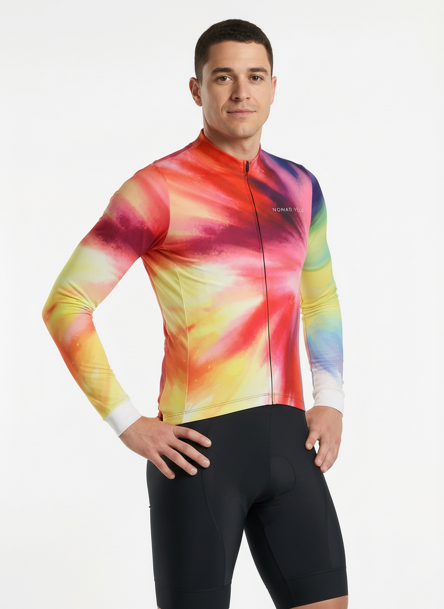 Cycling Vivid Long Sleeve Jersey – Aero Fit Thermal Vibrant Colors Winter Road | Nomad Vélo