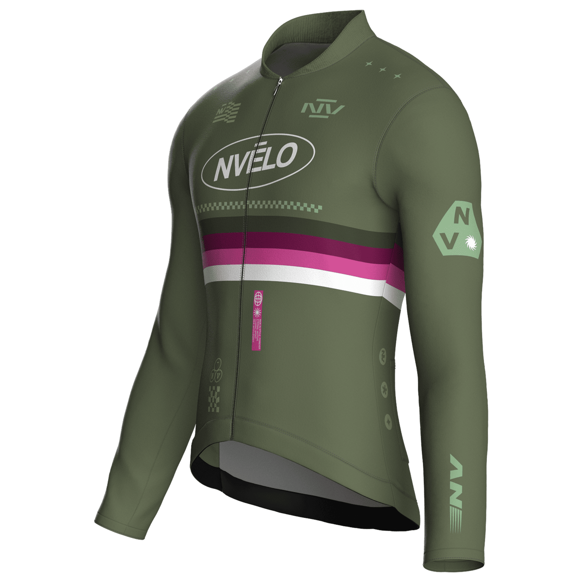 Meridian Olive Jersey – Cycling Long Sleeve Race Fit