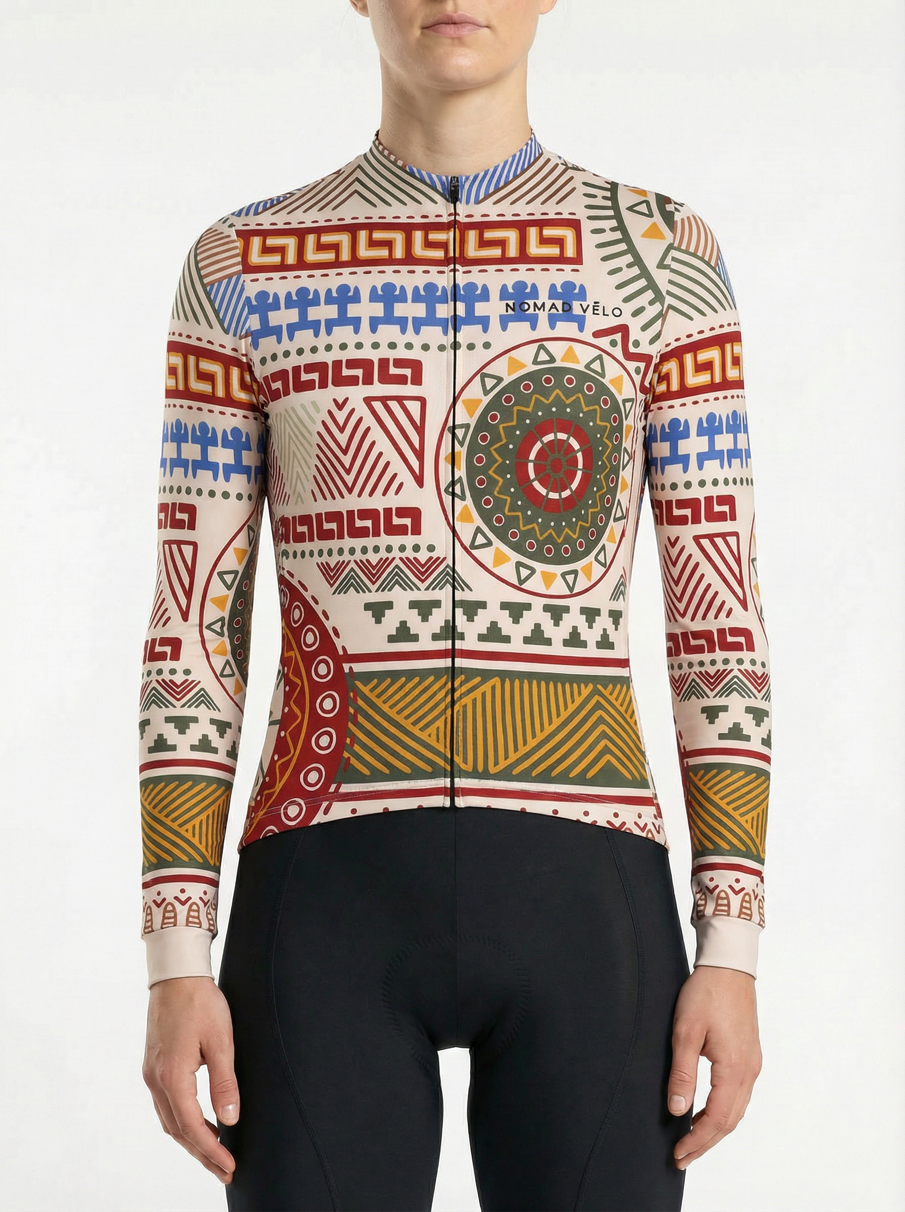 Cycling Atlas Long Sleeve Jersey – Aero Fit Geographic Map Design Explorer | Nomad Vélo