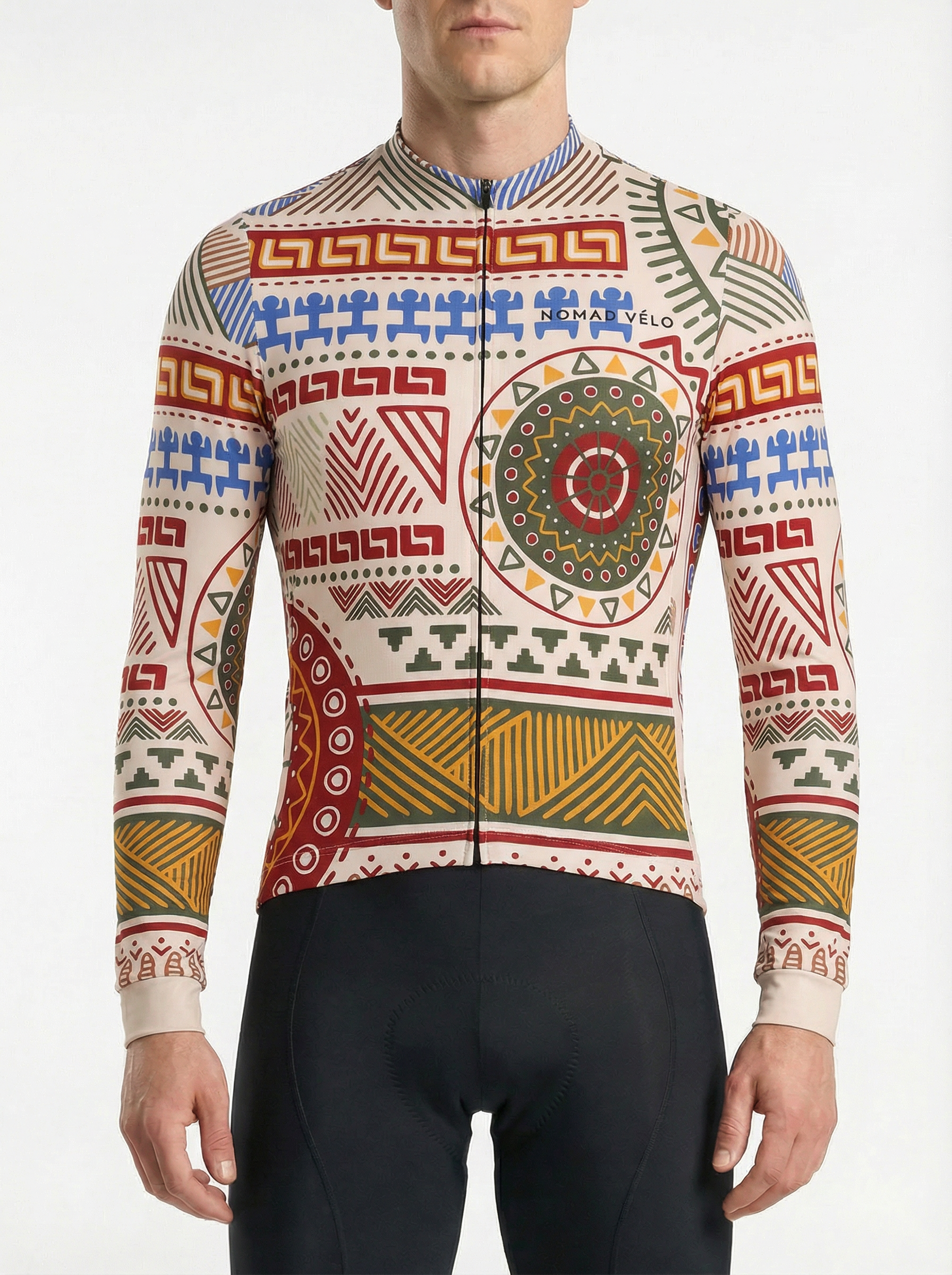 Cycling Atlas Long Sleeve Jersey – Aero Fit Geographic Map Design Explorer | Nomad Vélo