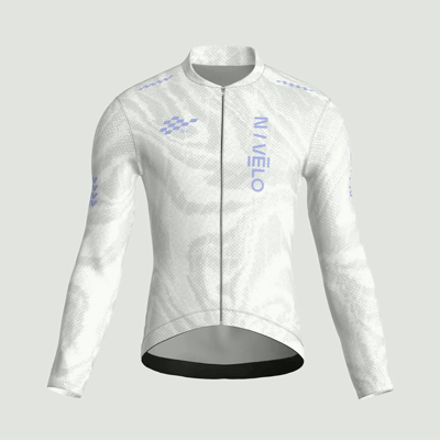 Sync White Jersey – Cycling Long Sleeve Race Fit