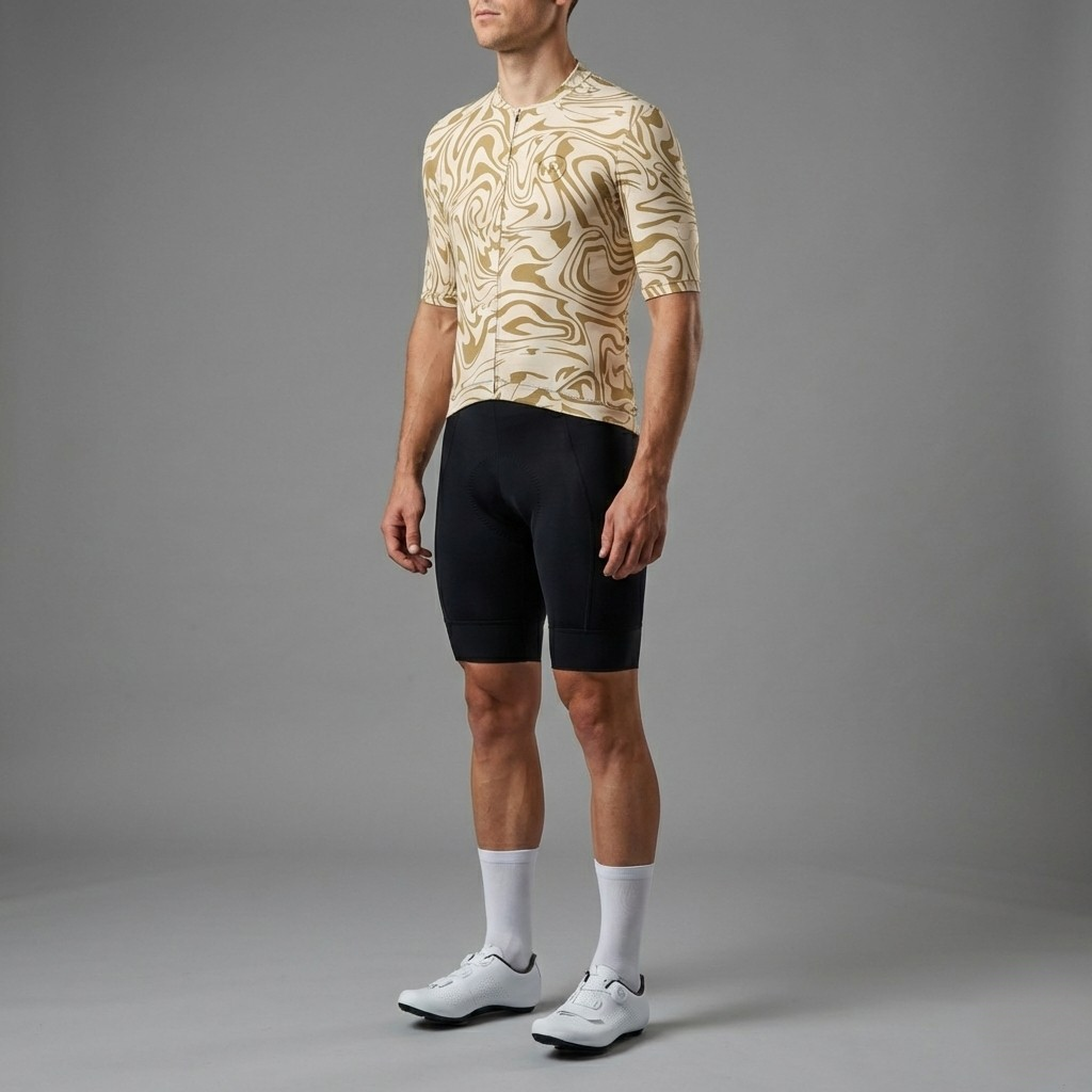 Beige Oasis Aero Cycling Jersey - Beige Oasis Jersey