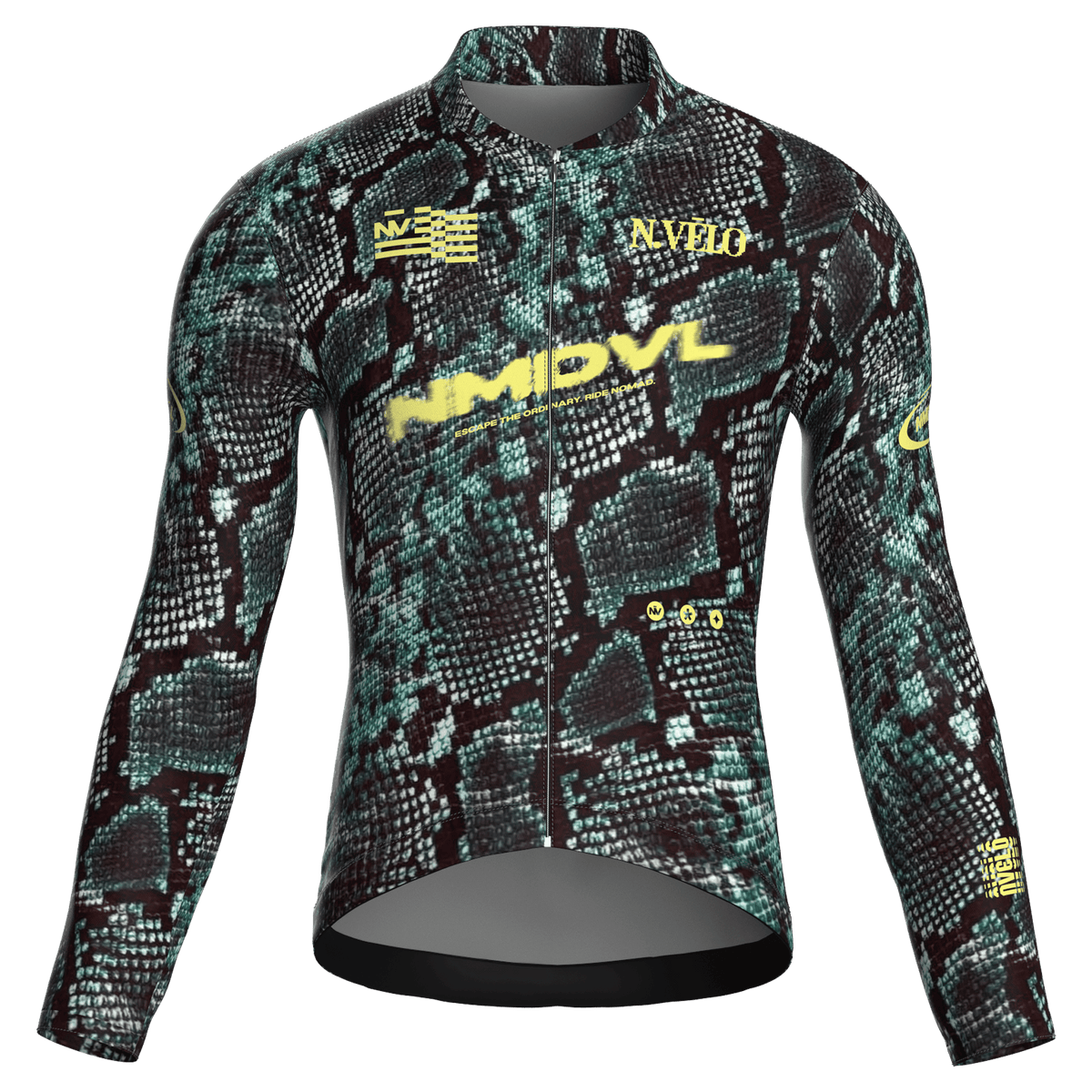 Animal Green Jersey – Cycling Long Sleeve Race Fit Snakeskin Print