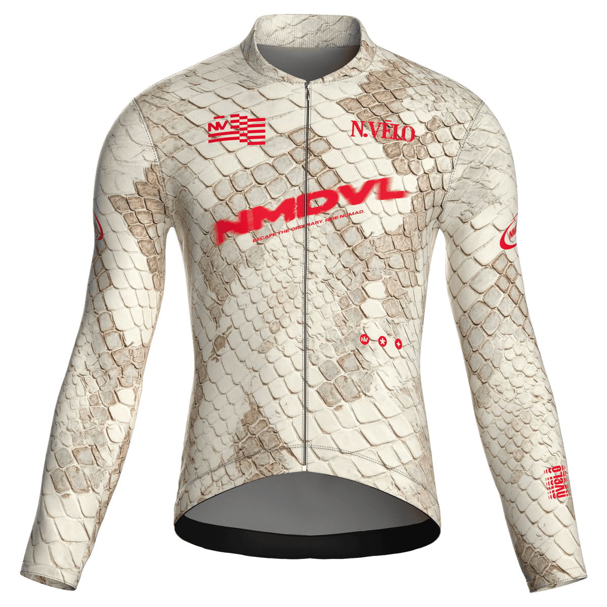 Animal Ivory Jersey – Cycling Long Sleeve Race Fit Python Print