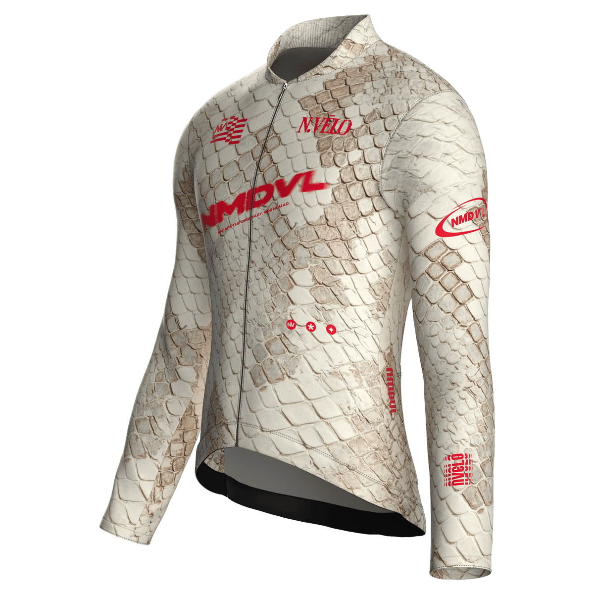 Animal Ivory Jersey – Cycling Long Sleeve Race Fit Python Print