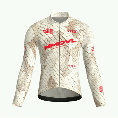 Animal Ivory Jersey – Cycling Long Sleeve Race Fit Python Print