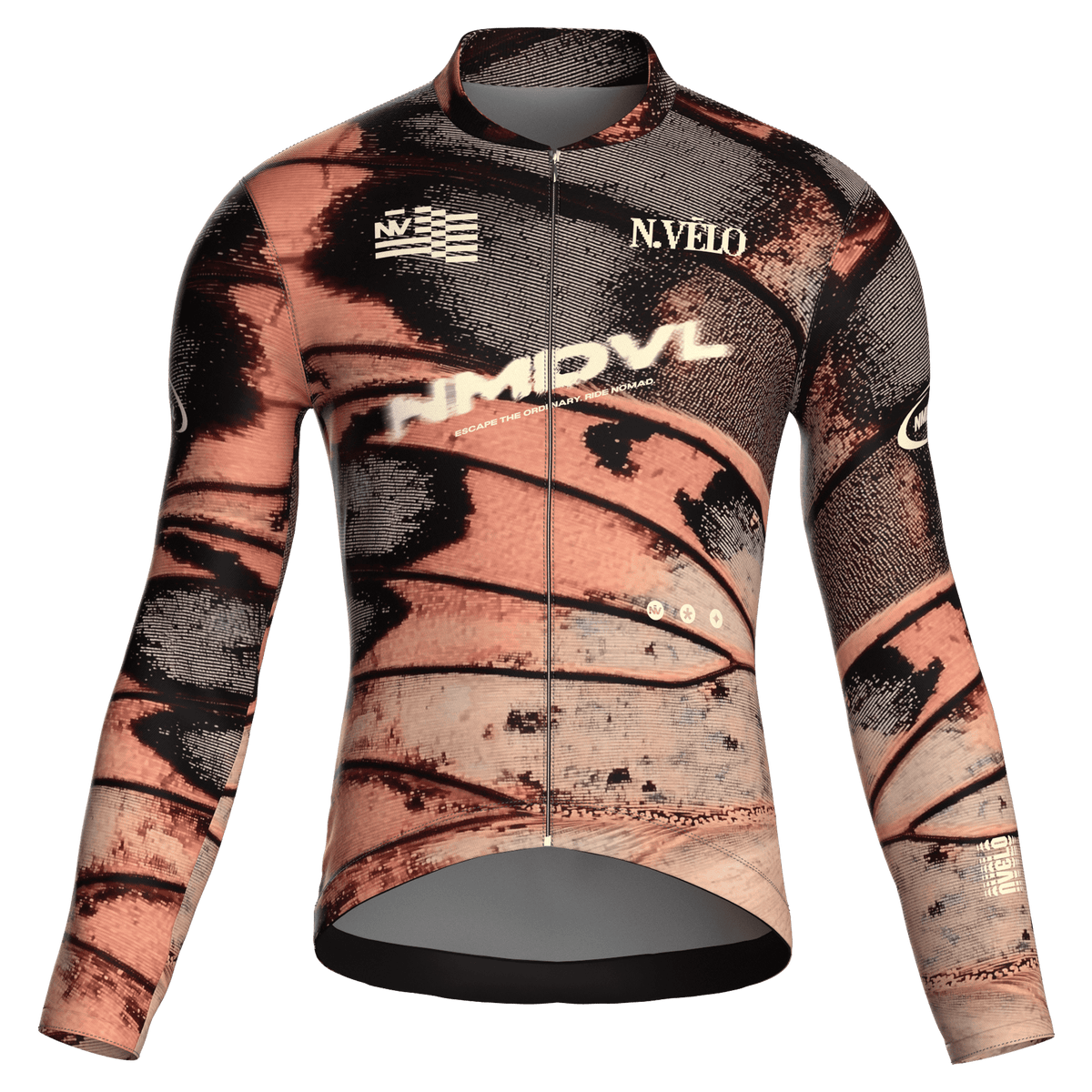 Animal Peach Jersey – Cycling Long Sleeve Race Fit Butterfly Wing Print