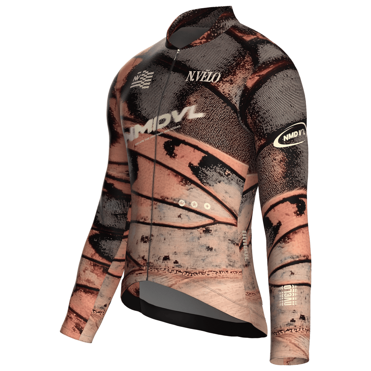 Animal Peach Jersey – Cycling Long Sleeve Race Fit Butterfly Wing Print