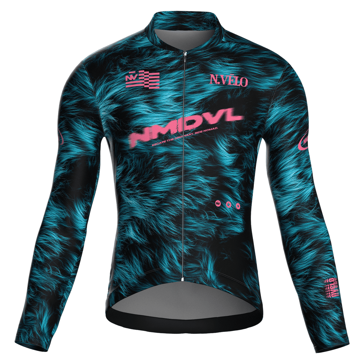 Animal Cyan Jersey – Cycling Long Sleeve Race Fit Fur Print