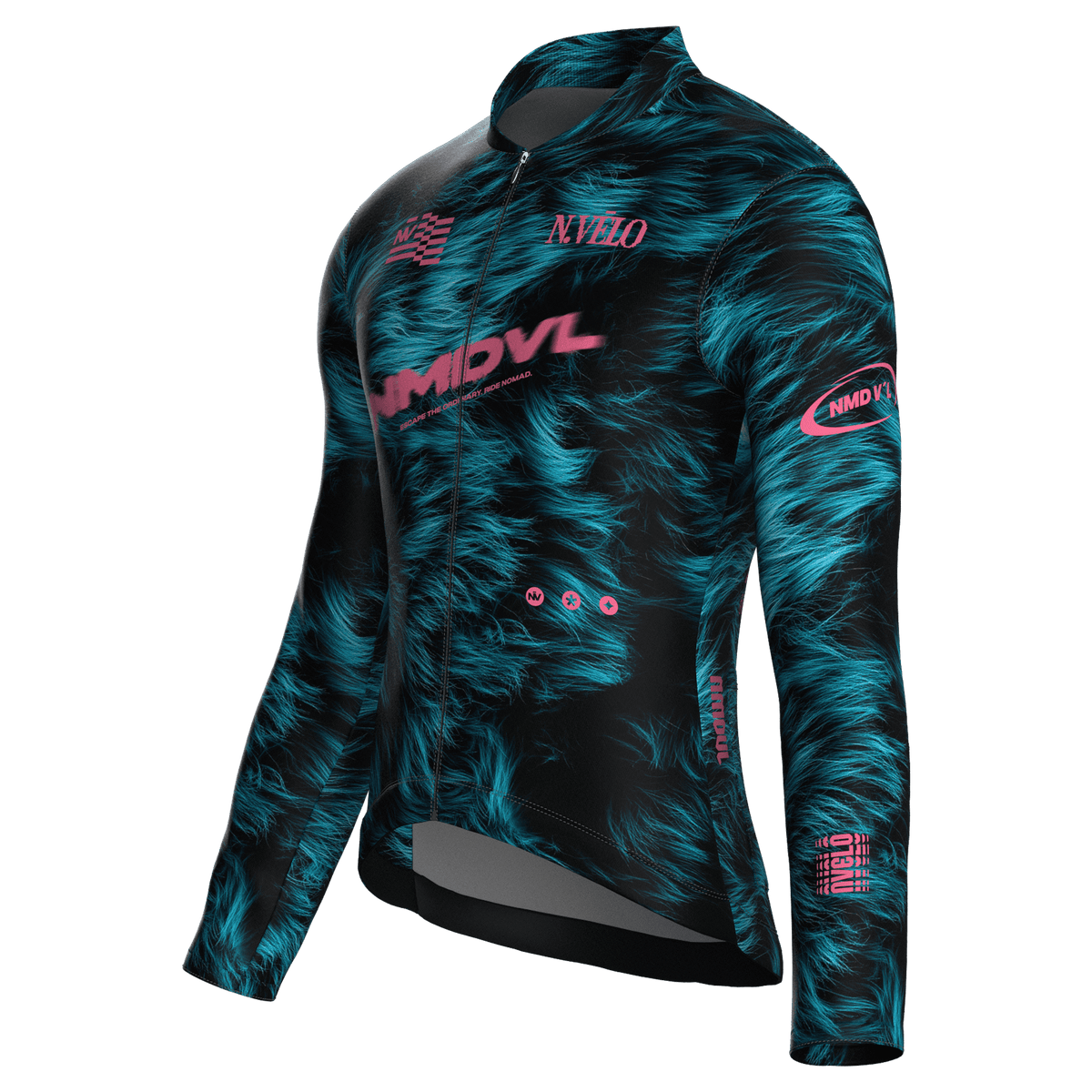 Animal Cyan Jersey – Cycling Long Sleeve Race Fit Fur Print