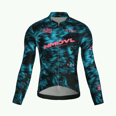 Animal Cyan Jersey – Cycling Long Sleeve Race Fit Fur Print