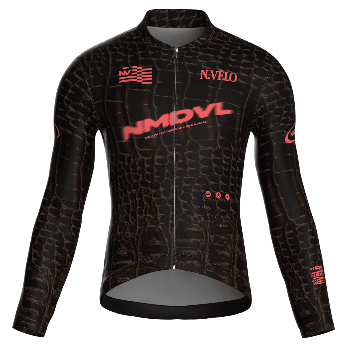 Animal Brown Jersey – Cycling Long Sleeve Race Fit Croc Print