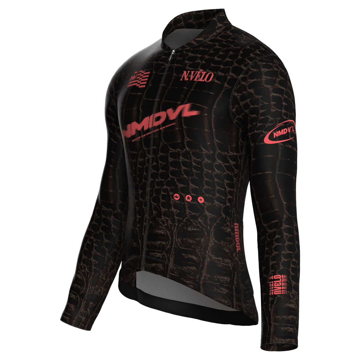 Animal Brown Jersey – Cycling Long Sleeve Race Fit Croc Print