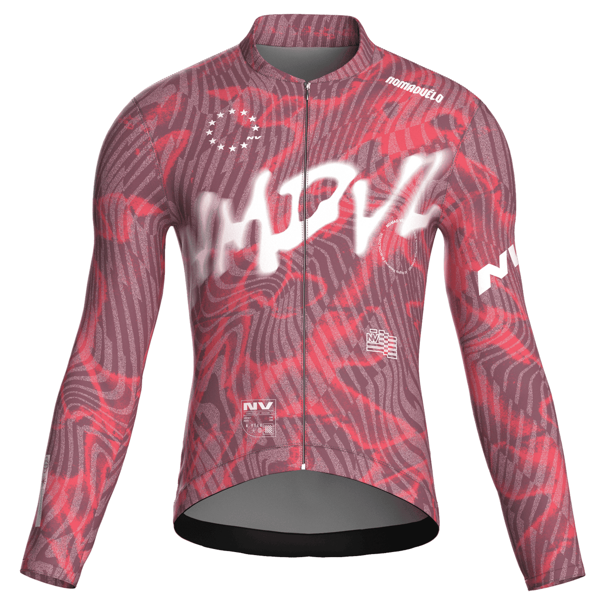 Warp Rose Jersey – Cycling Long Sleeve Race Fit Wave Print