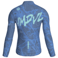 Warp Blue Jersey – Cycling Long Sleeve Race Fit Wave Print