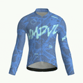 Warp Blue Jersey – Cycling Long Sleeve Race Fit Wave Print
