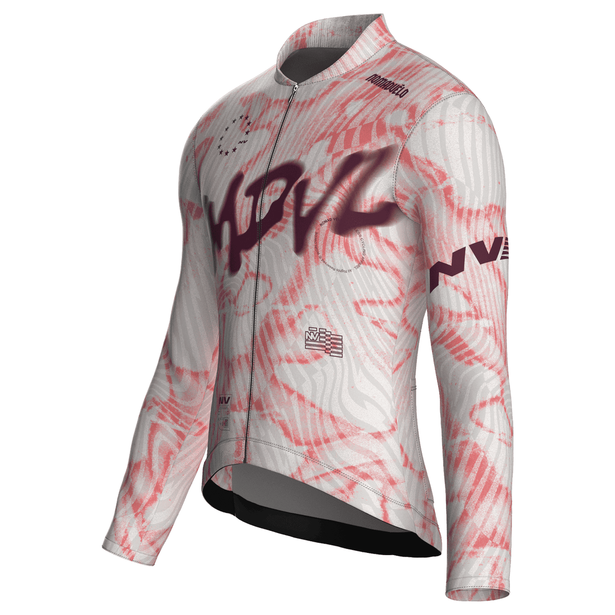 Warp Salmon Jersey – Cycling Long Sleeve Race Fit Wave Print