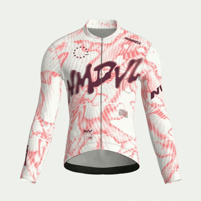 Warp Salmon Jersey – Cycling Long Sleeve Race Fit Wave Print