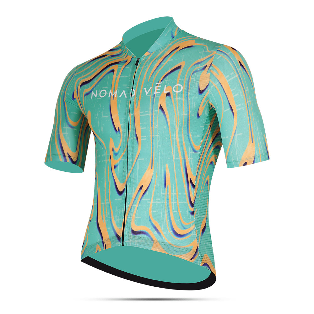 Cycling Green Yellow Pro Jersey – Short Sleeve Race Slim Fit Neon Ember | Nomad Vélo