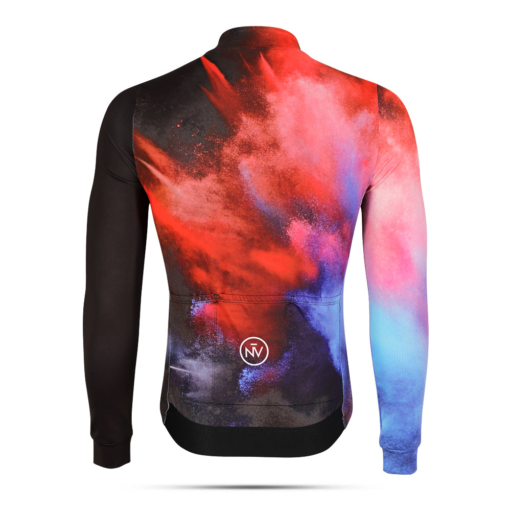 Cycling Black Explosion Jersey – Long Sleeve Aero Fit Bold Dynamic Design | Nomad Vélo