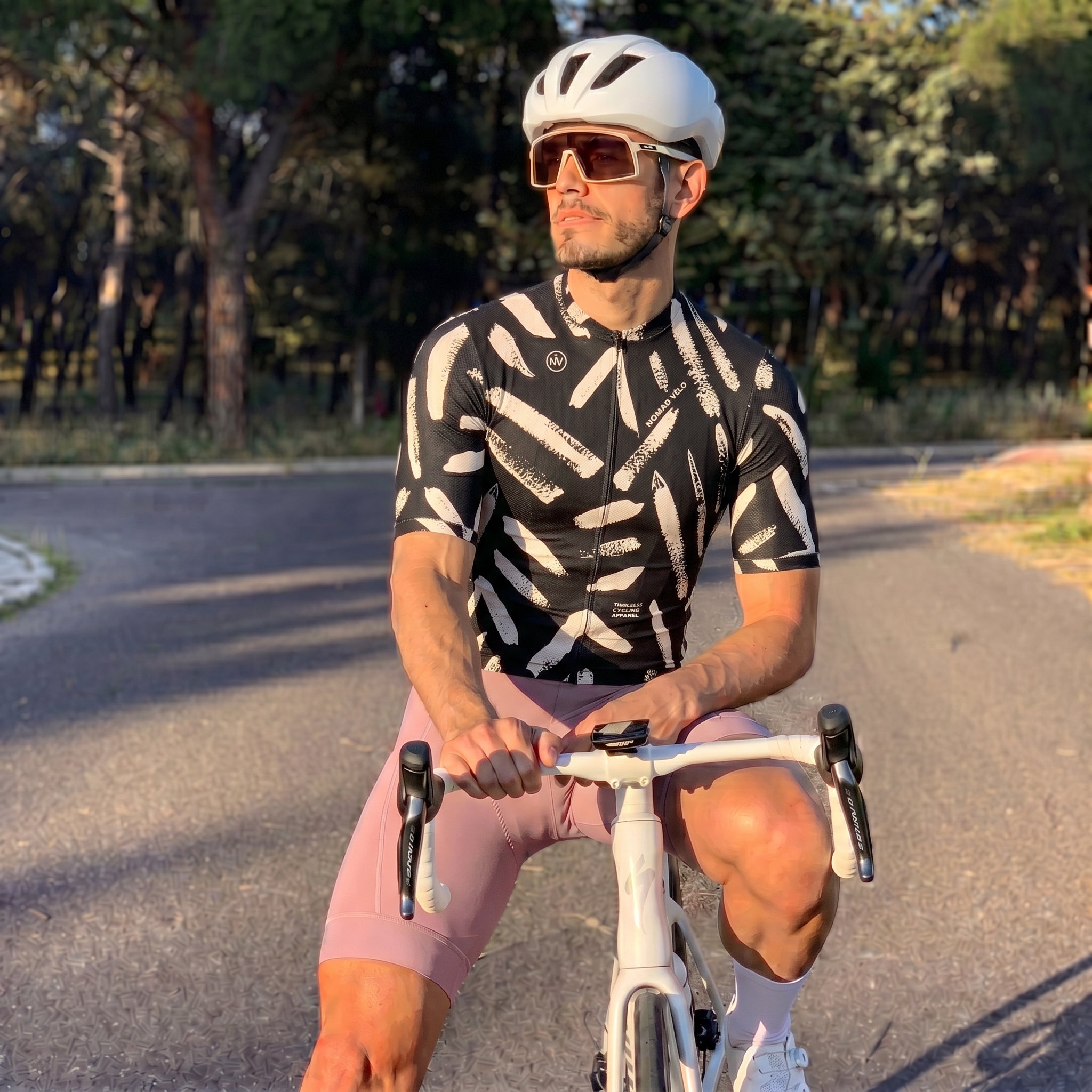 Brushstroke Black Jersey – Cycling Short Sleeve Race Fit