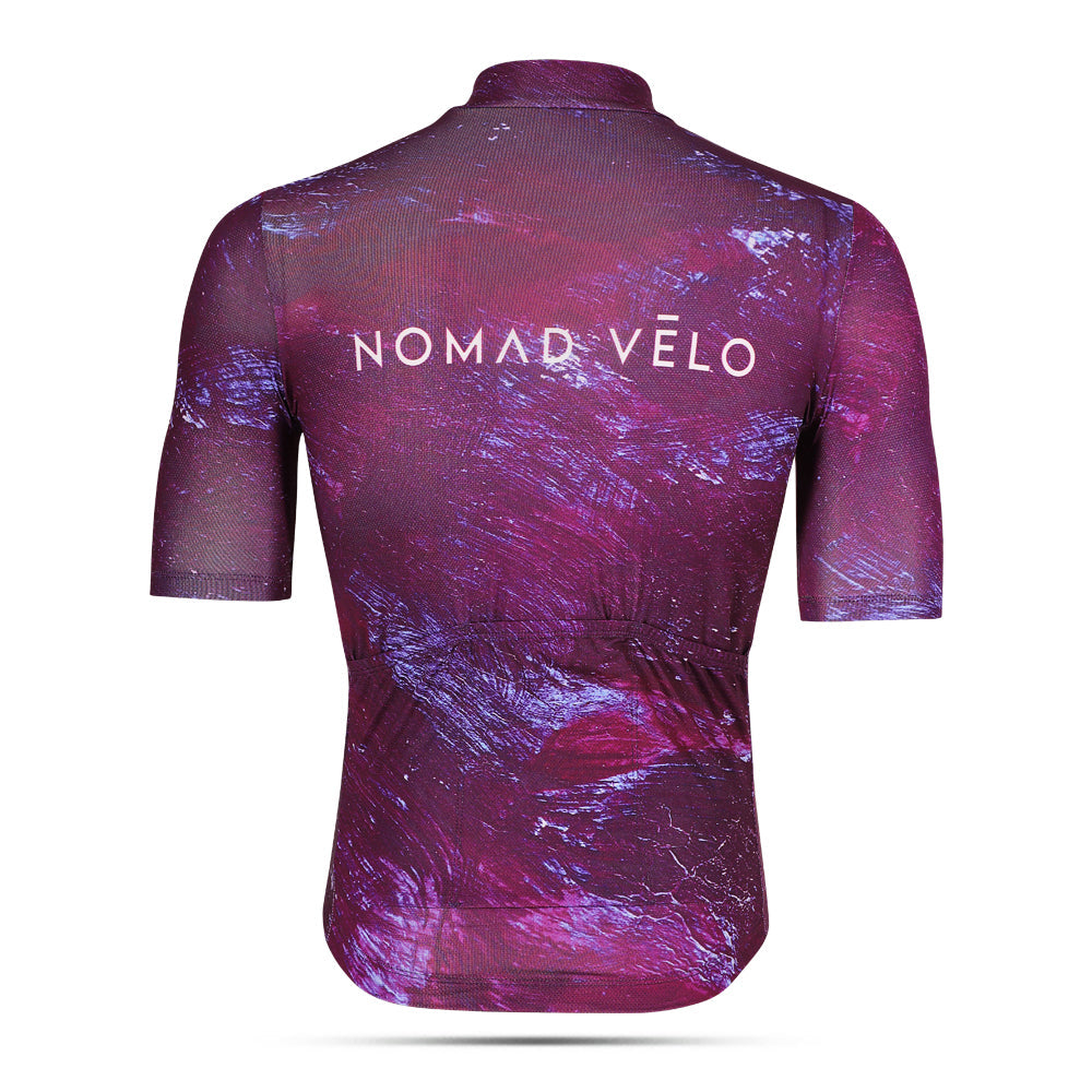 Cycling Purple Pacific Jersey – Short Sleeve Aero Fit for Long Climbs | Nomad Vélo