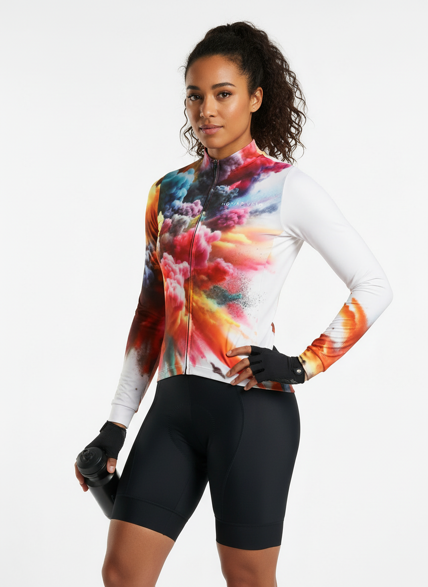 Cycling Ignition Long Sleeve Jersey – Aero Fit Thermal Fire Energy Dynamic Design | Nomad Vélo