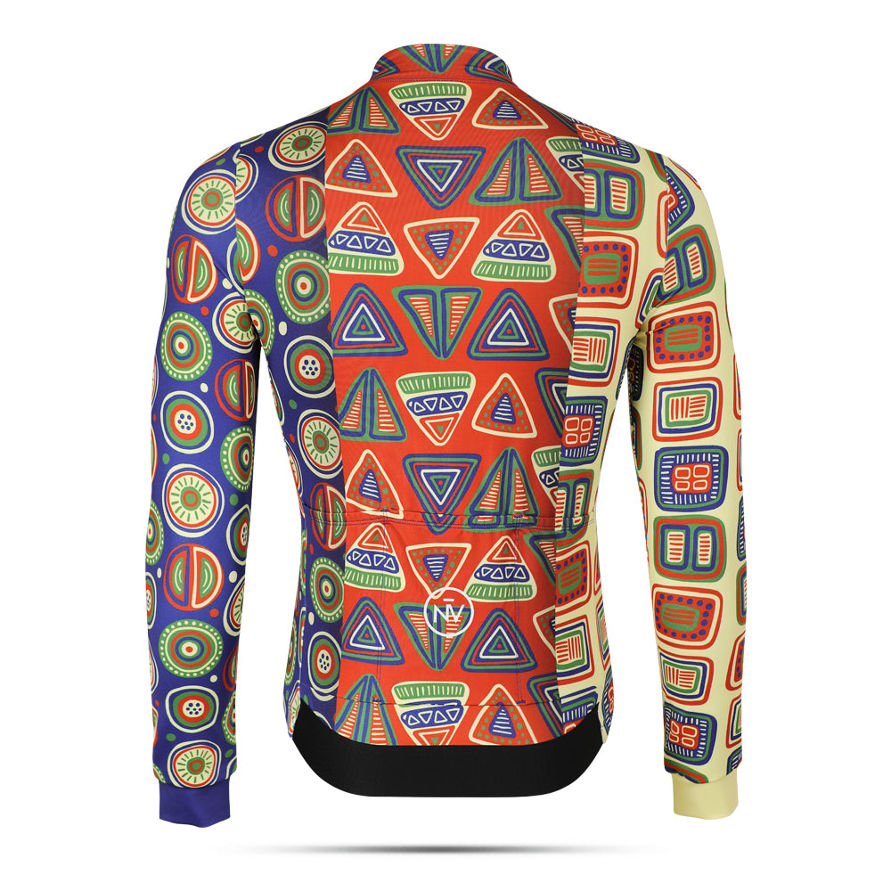 Cycling Totem Long Sleeve Jersey – Aero Fit Thermal Tribal Cultural Design Winter | Nomad Vélo