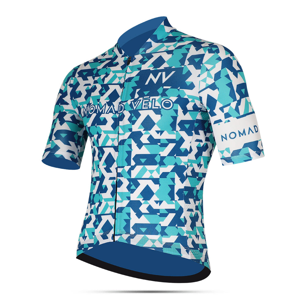 Blue Сamouflage Aero Cycling Jersey - Сamouflage Jersey