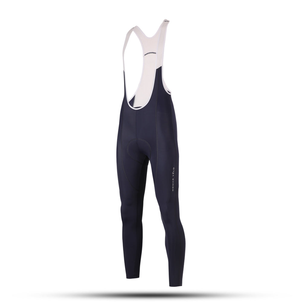Cycling Blue Bib Tights – Thermal Race Slim Fit Winter Riding | Nomad Vélo