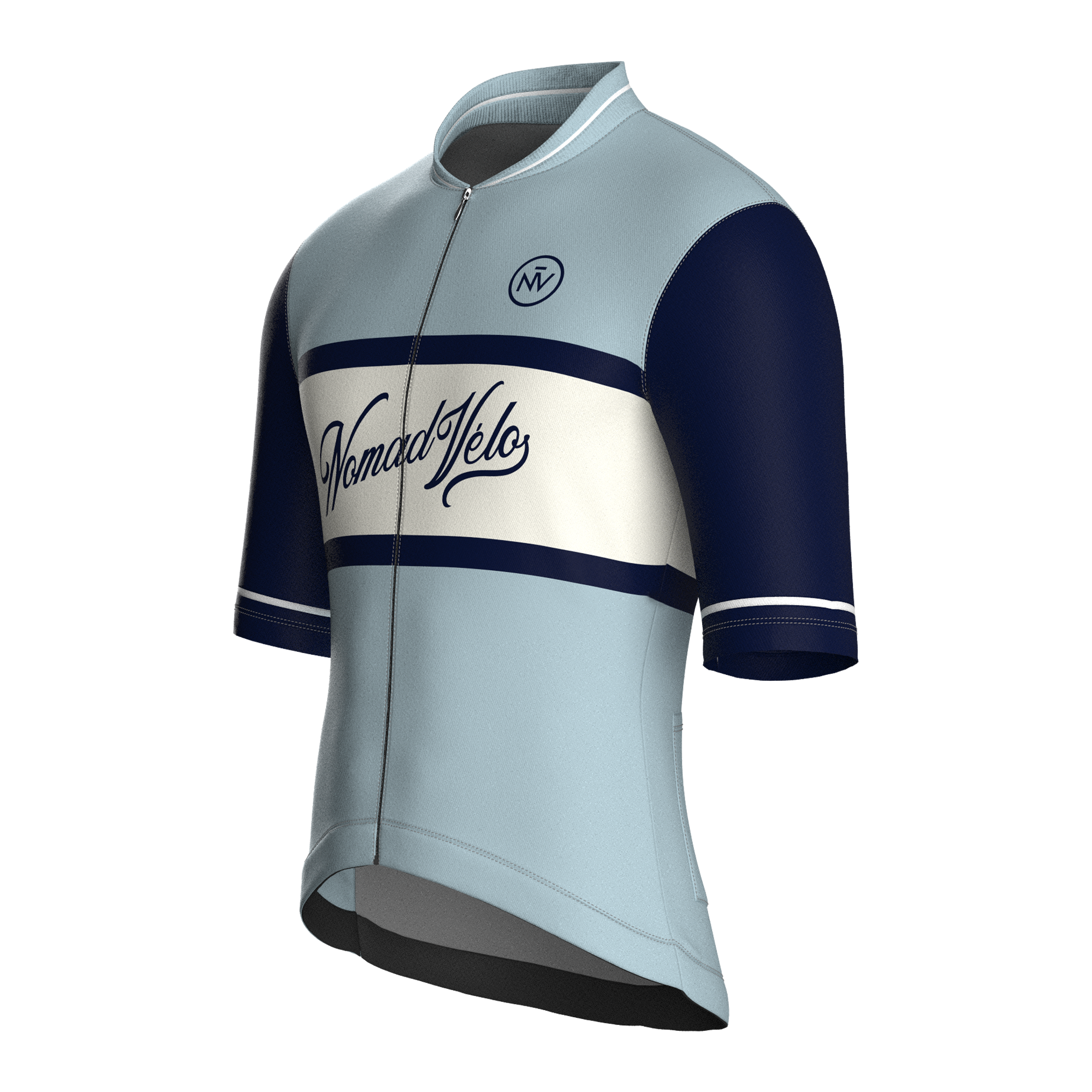 Vintage Turquoise Navy Short Sleeve Jersey | Nomad Vélo