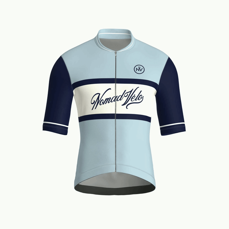 Vintage Turquoise Navy Short Sleeve Jersey | Nomad Vélo