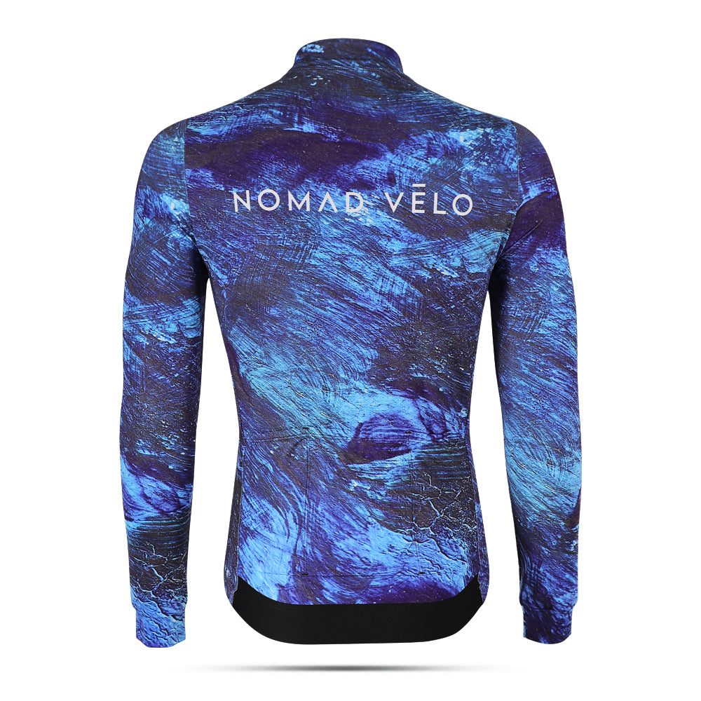 Cycling Pacific Blue Jersey – Long Sleeve Aero Fit for Climbs | Nomad Vélo