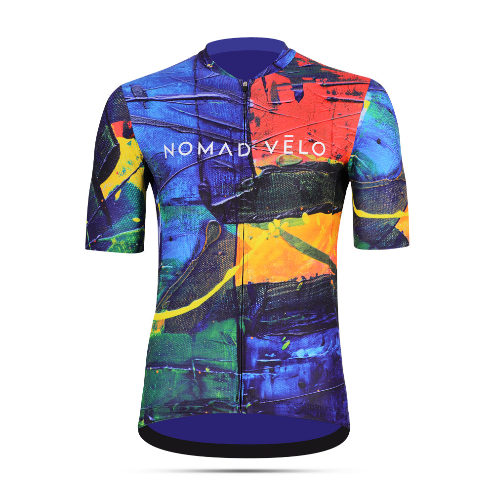 Cycling Artist Jersey – Short Sleeve Race Slim Fit Artistic Colorful Print | Nomad Vélo