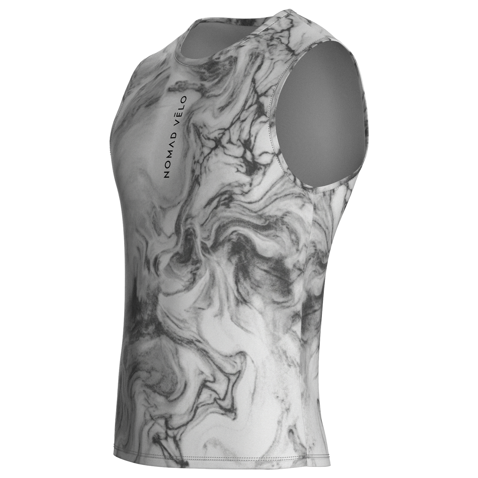 Marble Monochrome Base Layer – Cycling Sleeveless Slim Fit Lightweight