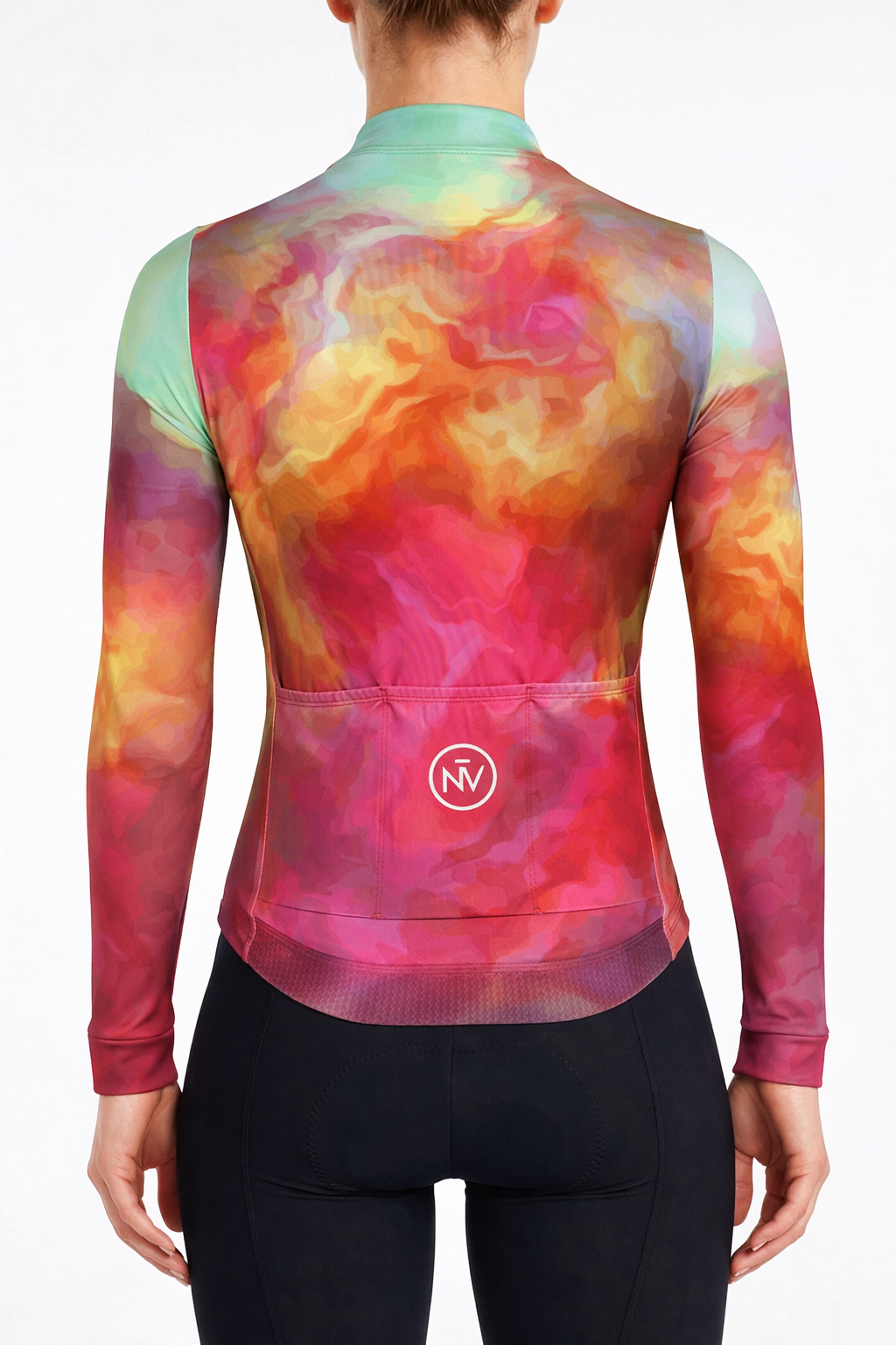 Cycling Prisma Long Sleeve Jersey – Aero Fit Prismatic Color Spectrum Design | Nomad Vélo