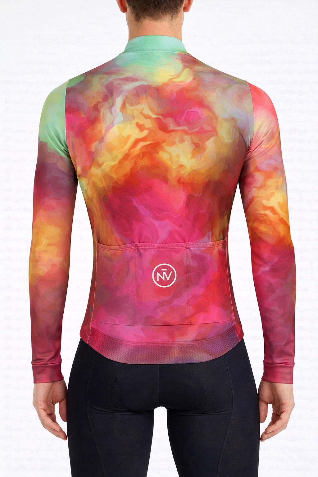 Cycling Prisma Long Sleeve Jersey – Aero Fit Prismatic Color Spectrum Design | Nomad Vélo