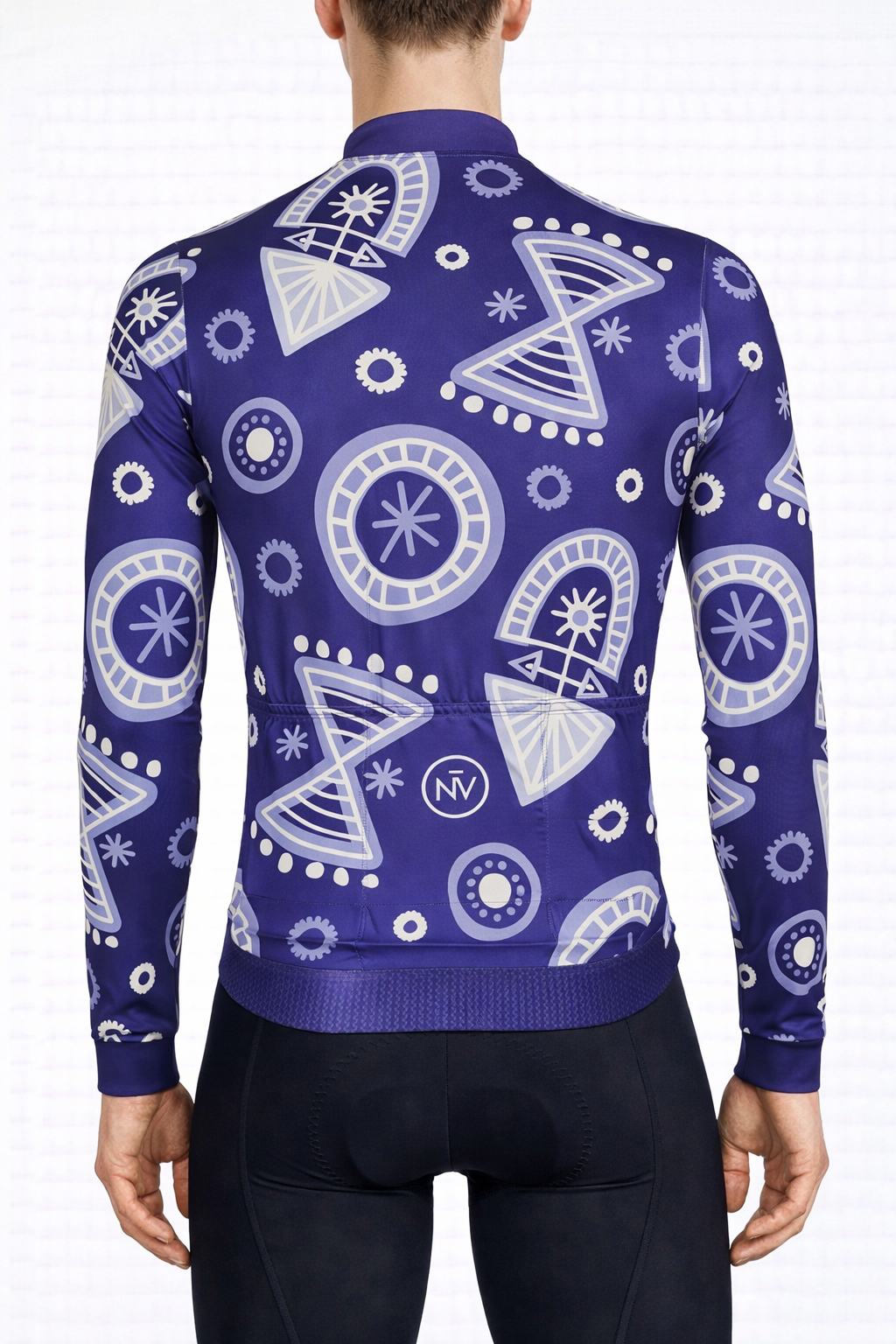 Cycling Clock Long Sleeve Jersey – Aero Fit Time Graphic Design Modern | Nomad Vélo