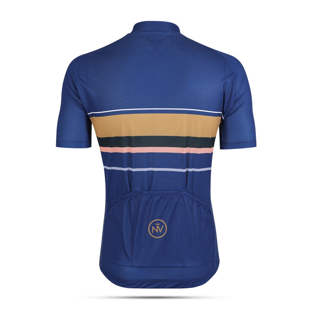 Cycling Blue Classic Jersey – Short Sleeve Aero Road Timeless Design Performance | Nomad Vélo